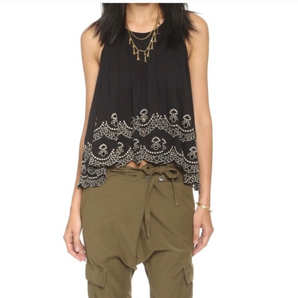 Free People TOOSALOOSA ATTINA TANK black NEW - Picture 6 of 16